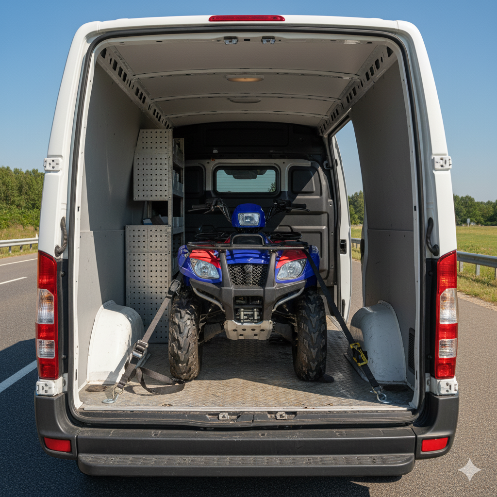 Kapalı kasa araçta taşınan ATV