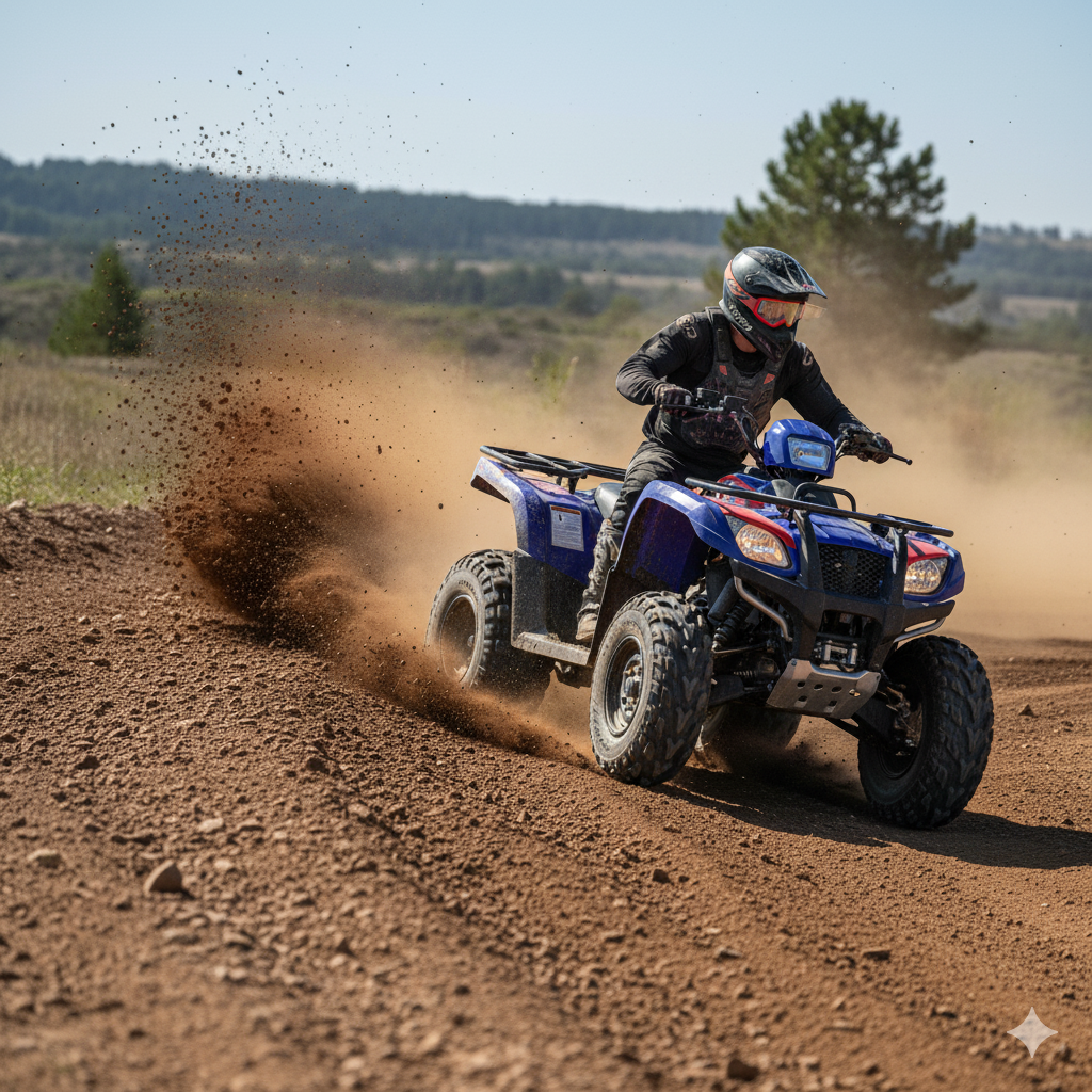 Arazi üzerinde duran bir ATV